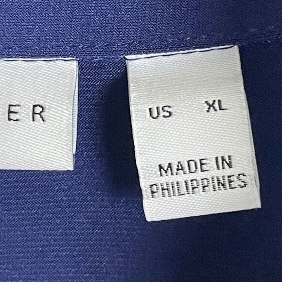 Susan Graver Top Women's Size‎ XL Lace Up Long Sleeve Blue Tunic - Picture 5 of 6